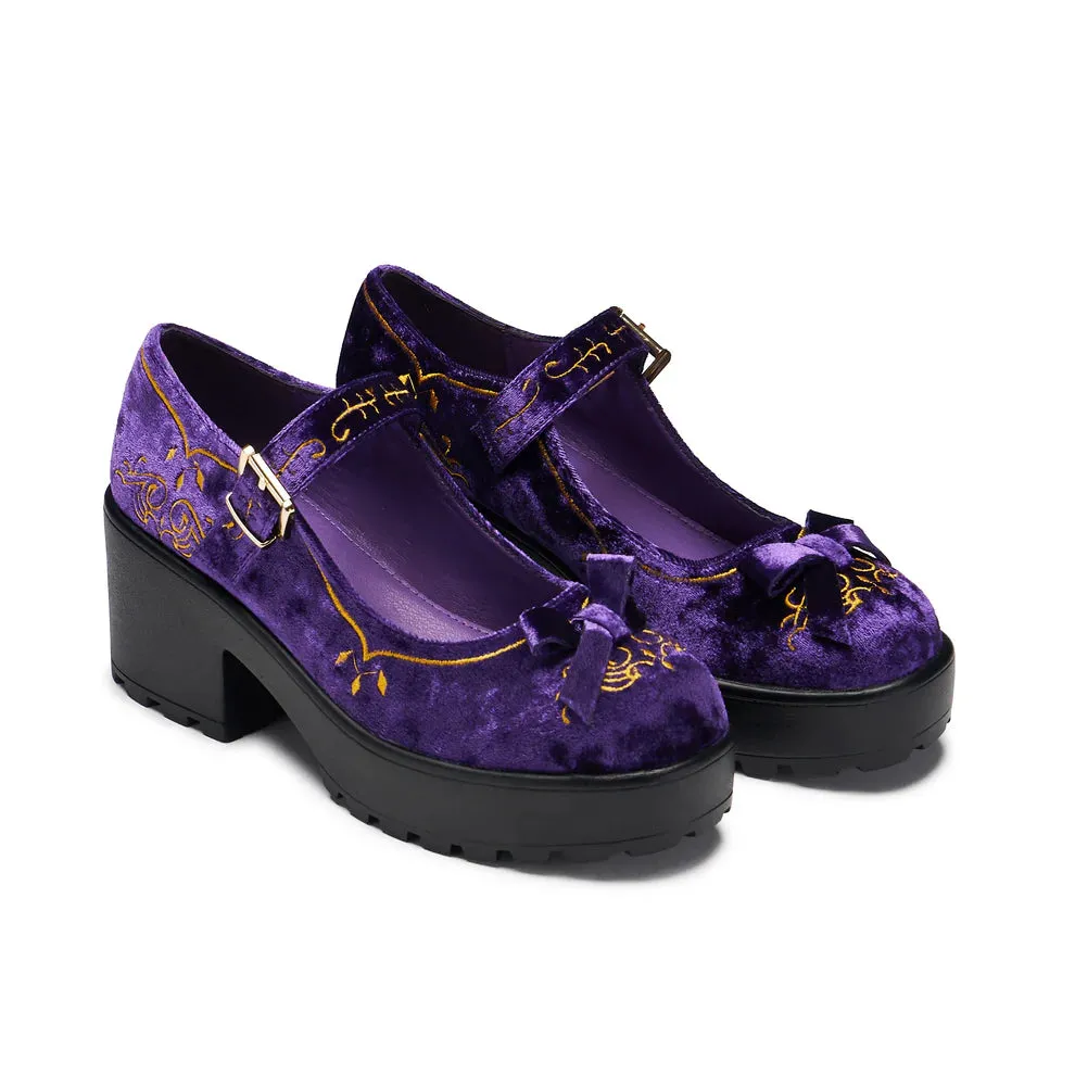 Tira Velvet Mary Janes ‘Royal Manor Edition’-Purple-Size 12-Clearance
