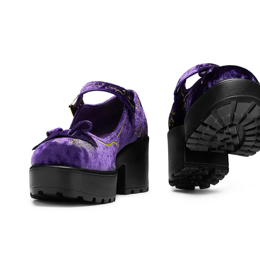 Tira Velvet Mary Janes ‘Royal Manor Edition’-Purple-Size 12-Clearance