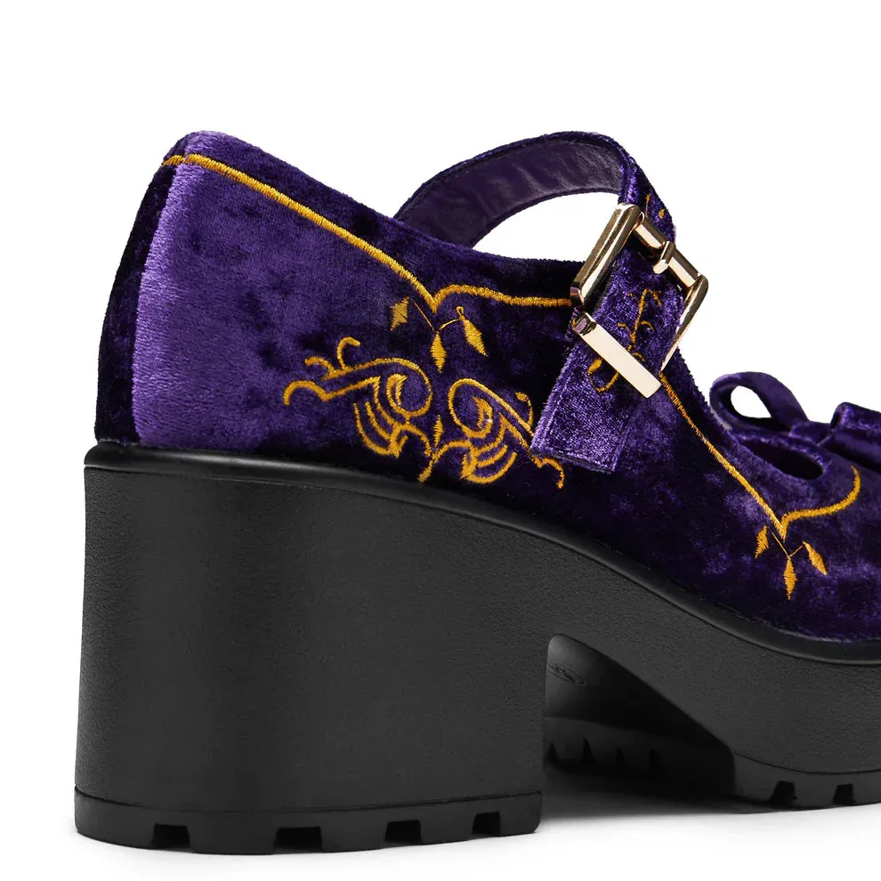 Tira Velvet Mary Janes ‘Royal Manor Edition’-Purple-Size 12-Clearance
