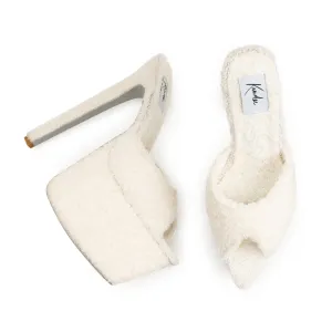 TOWELLING WHITE PLATFORM MULES