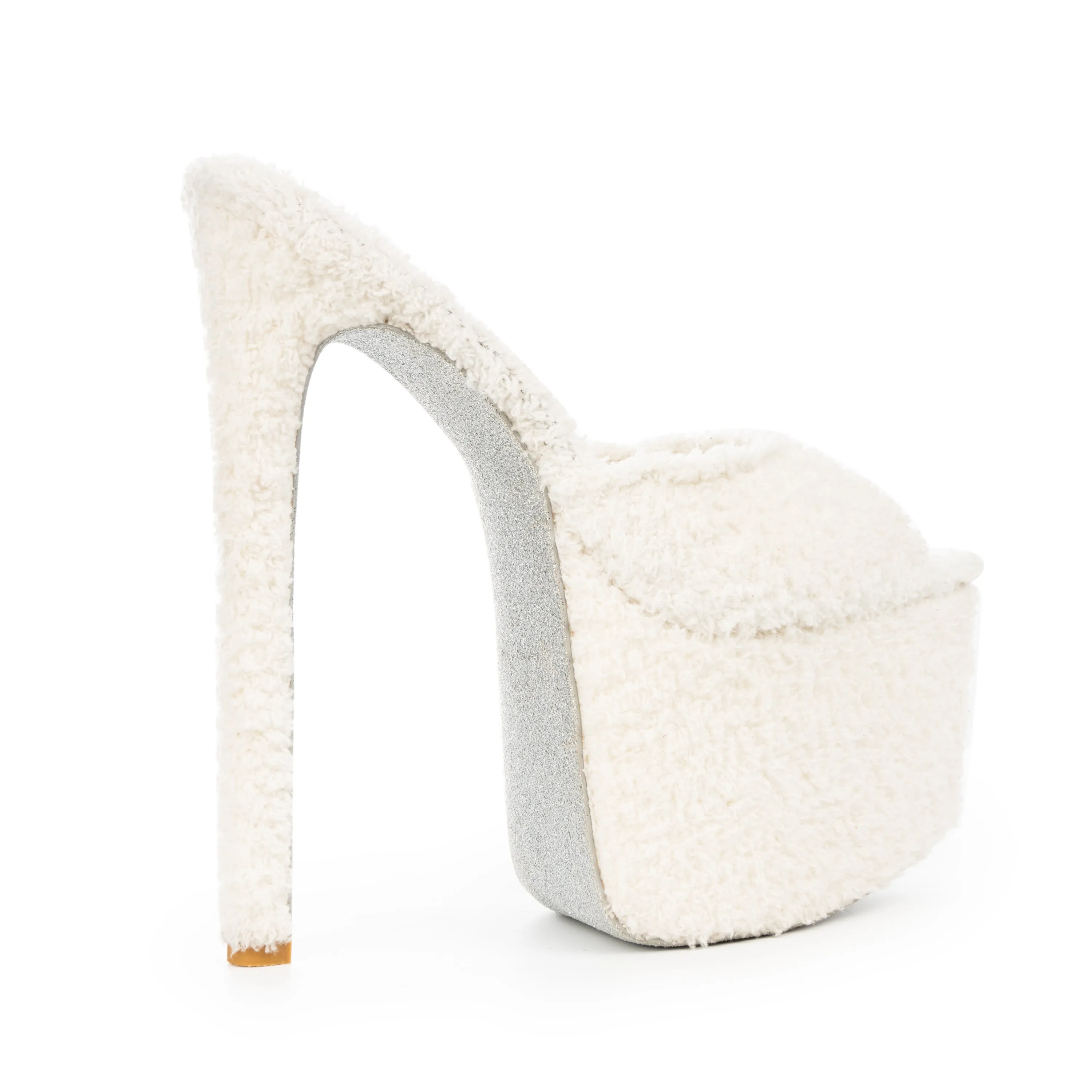 TOWELLING WHITE PLATFORM MULES