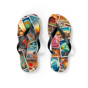 Travel-Inspired Flip Flops with Vintage Design