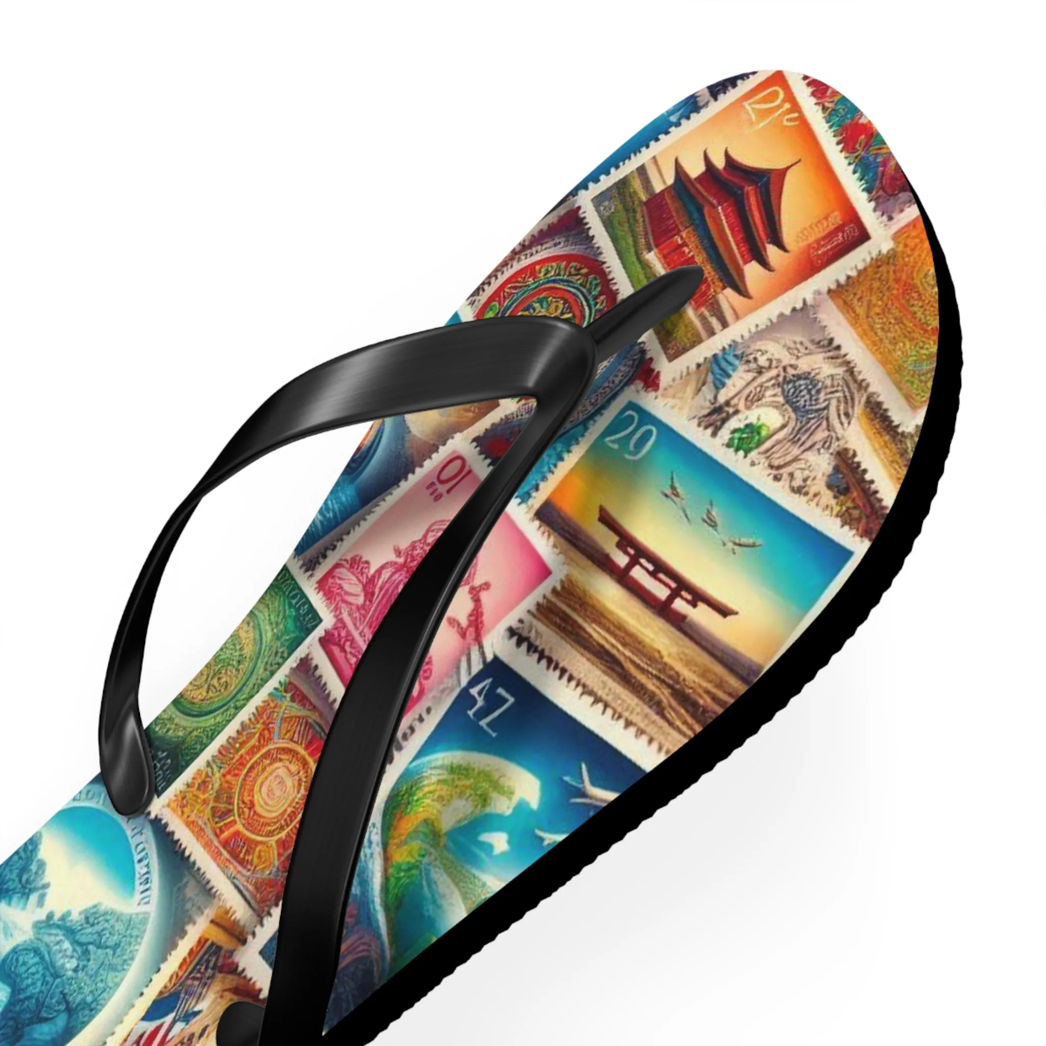Travel-Inspired Flip Flops with Vintage Design