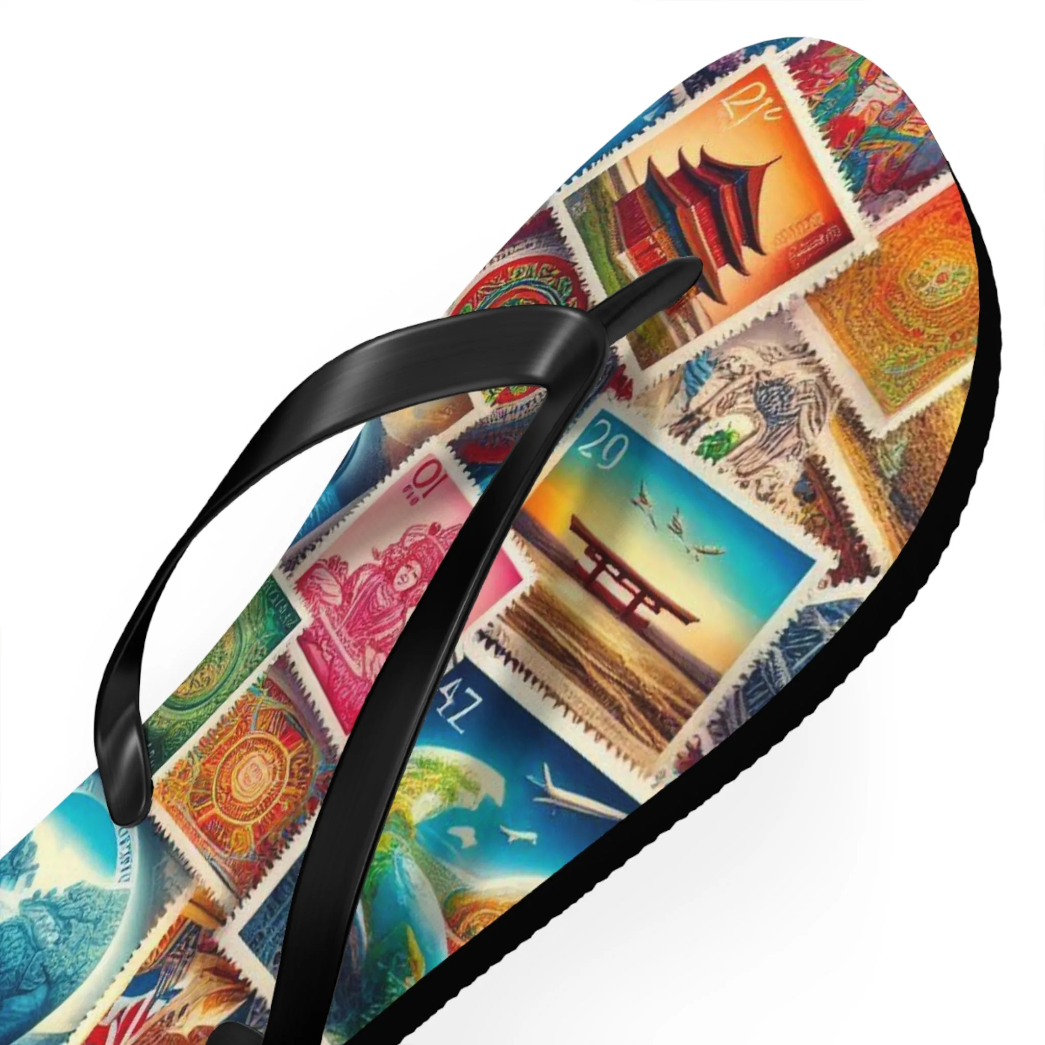 Travel-Inspired Flip Flops with Vintage Design