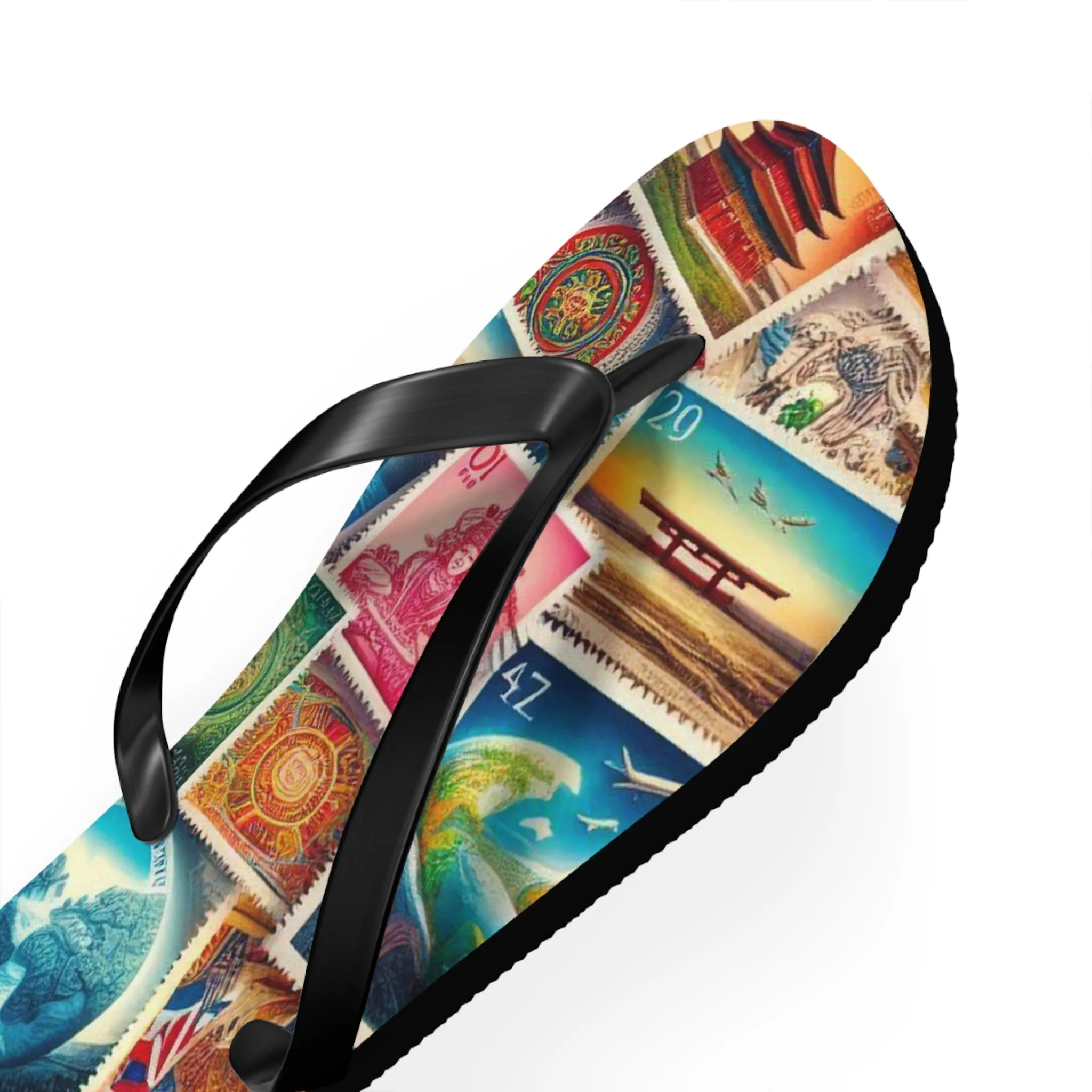 Travel-Inspired Flip Flops with Vintage Design