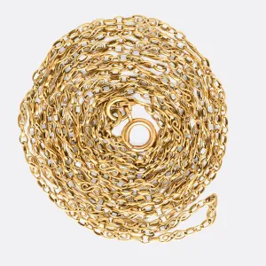 Victorian 18k Gold Fancy-Link Guard Chain, 61"