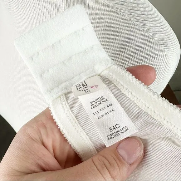 Victorias Secret Vintage 90s Strapless White Push Up 34C