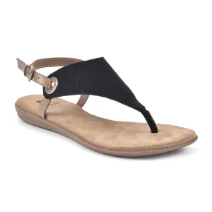 WHITE MOUNTAIN Shoes London Women's Flat Sandal, Black/Hc Smooth, 9.5 M