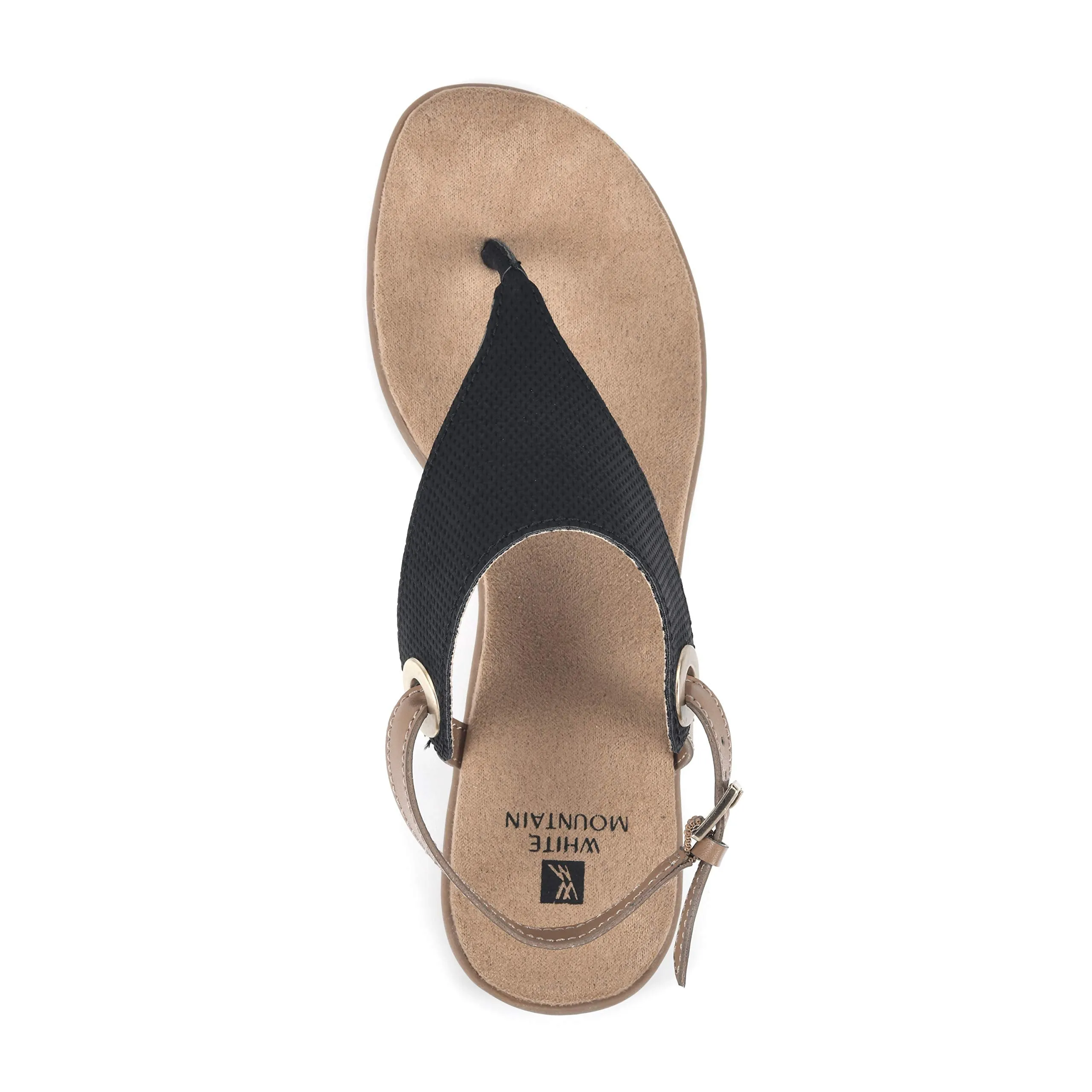 WHITE MOUNTAIN Shoes London Women's Flat Sandal, Black/Hc Smooth, 9.5 M