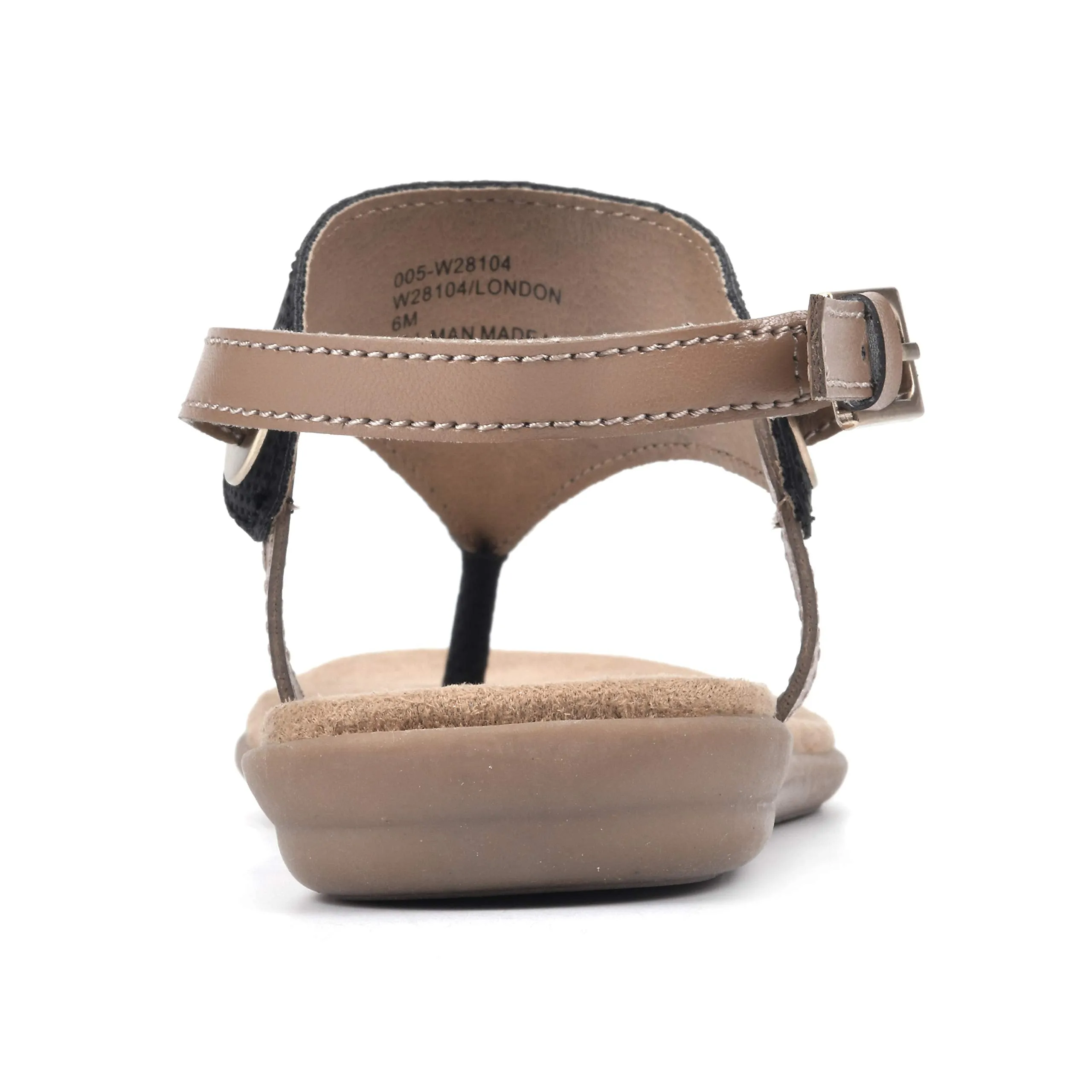 WHITE MOUNTAIN Shoes London Women's Flat Sandal, Black/Hc Smooth, 9.5 M