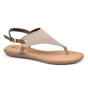 WHITE MOUNTAIN Shoes London Women's Flat Sandal, Taupe/Hc Smooth, 9 M