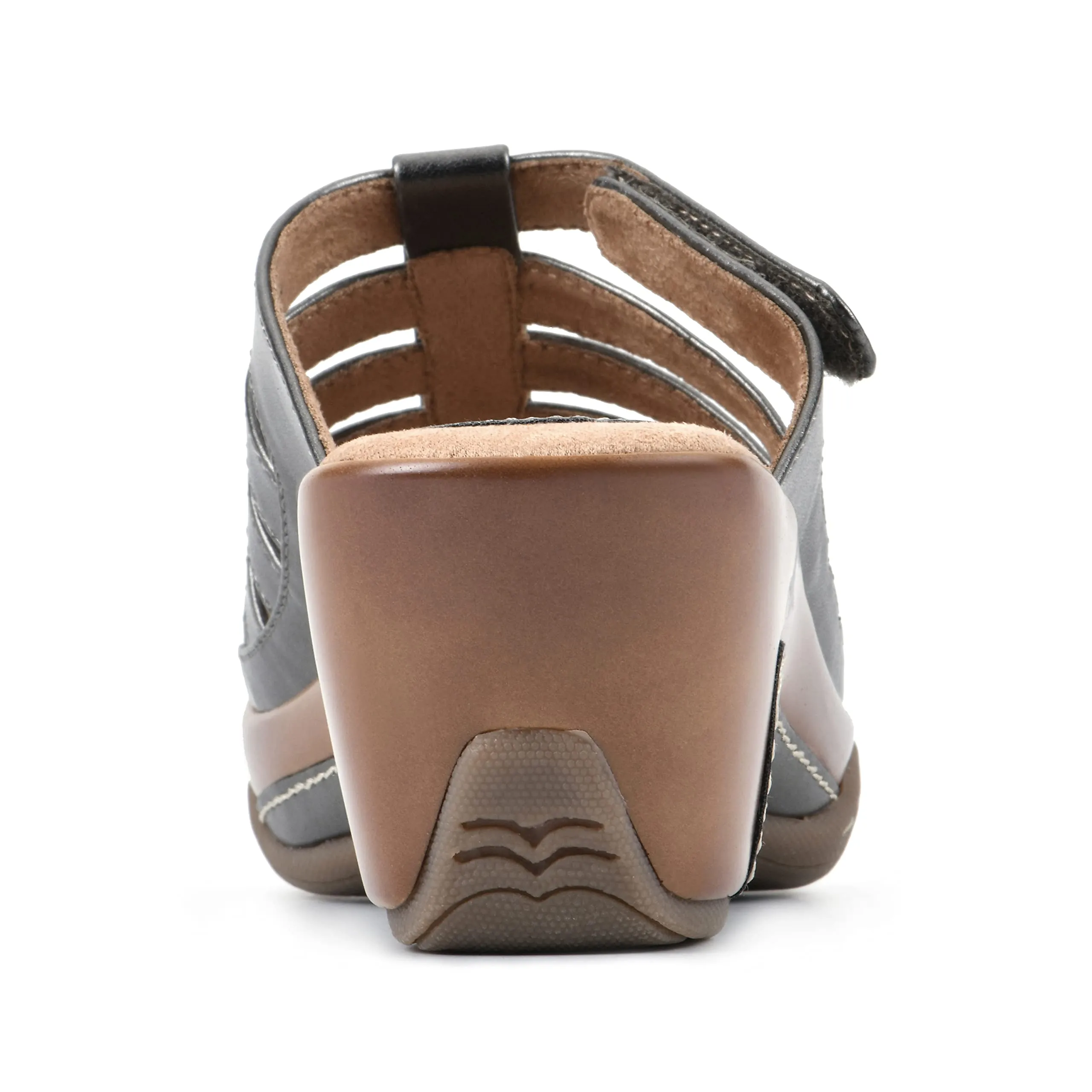WHITE MOUNTAIN Shoes Valencia Women's Clog Sandal, Pewter/Met/Smooth, 8.5 M
