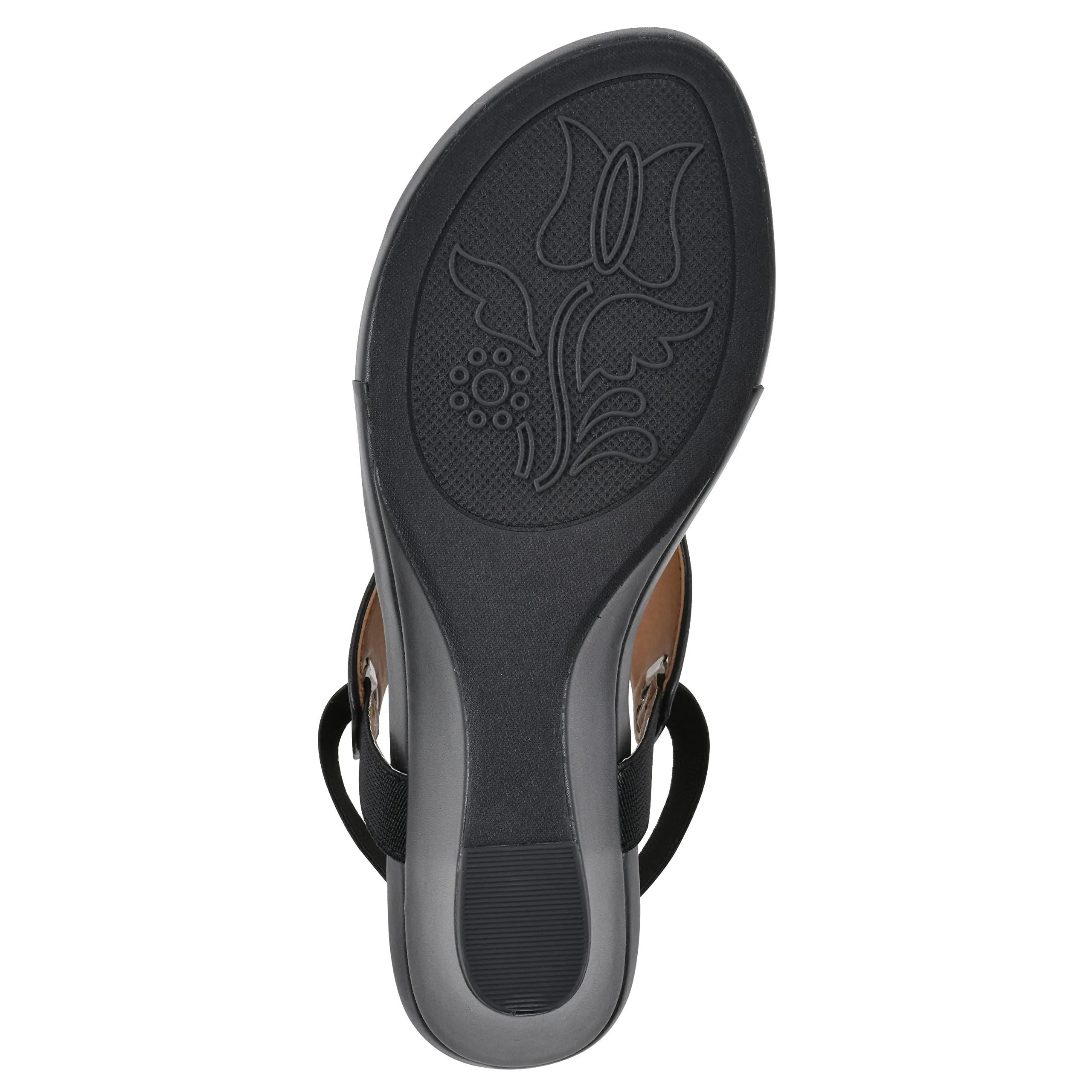 WHITE MOUNTAIN Women's All Dres Wedge Sandal, Black/Smooth, 7.5 M