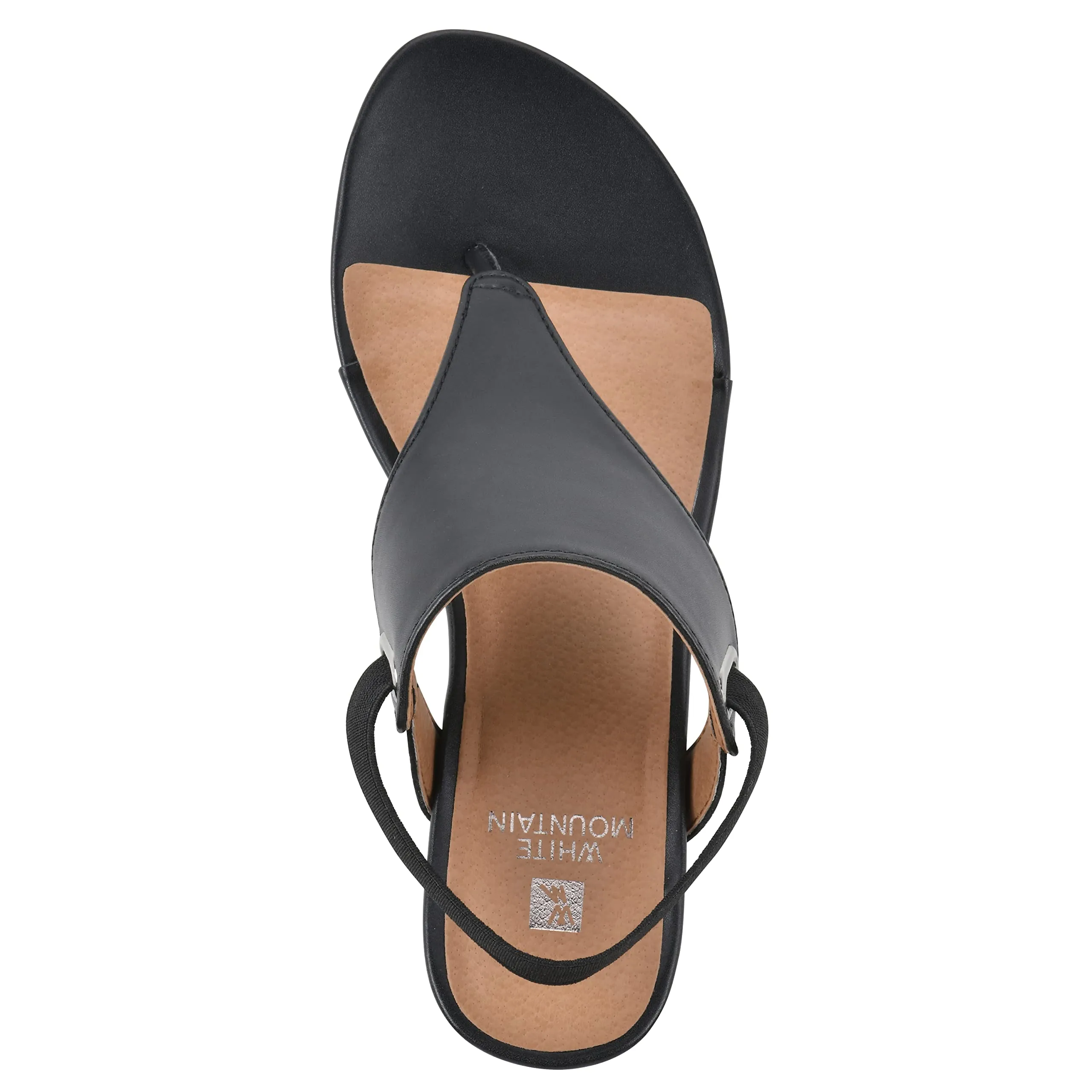 WHITE MOUNTAIN Women's All Dres Wedge Sandal, Black/Smooth, 7.5 M