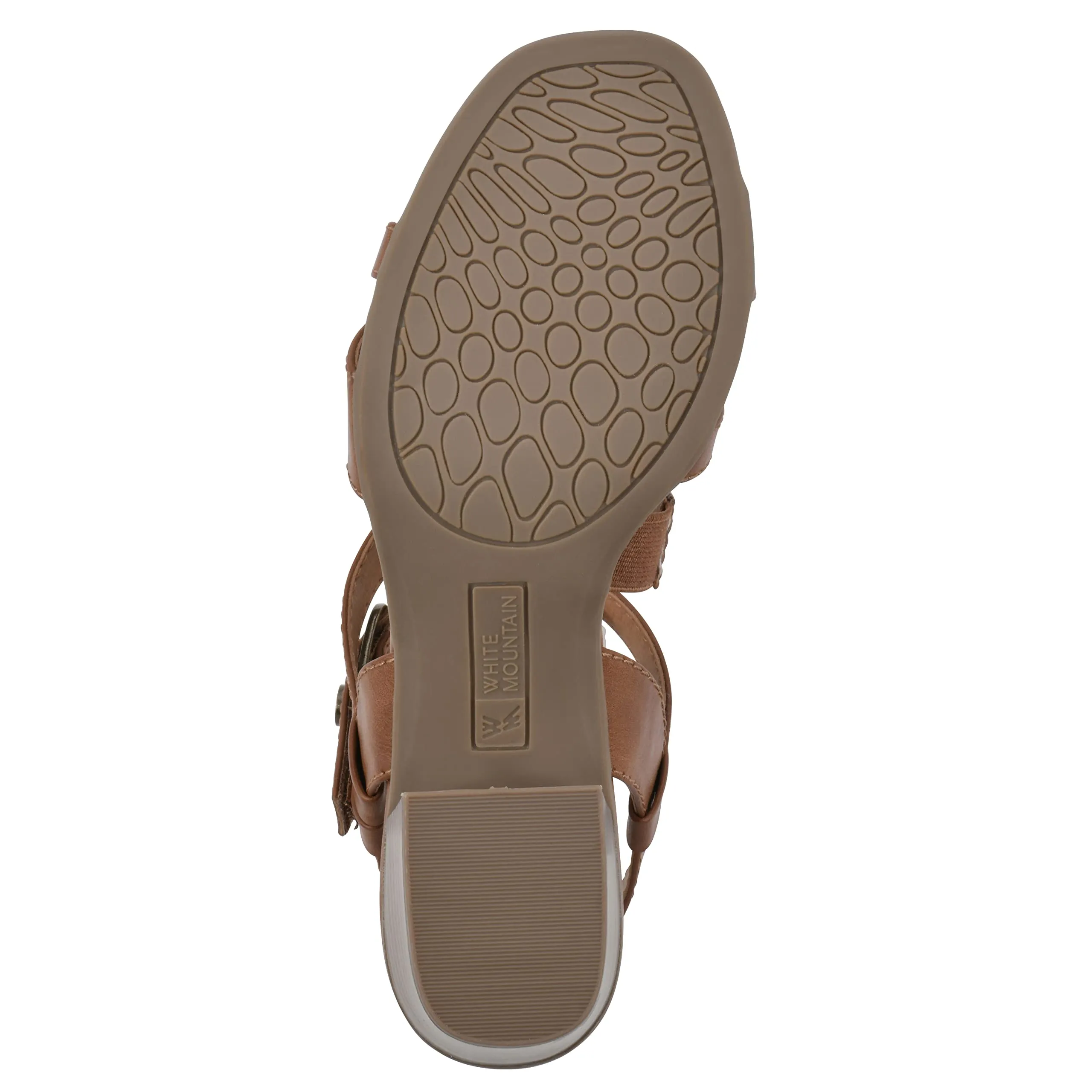 WHITE MOUNTAIN Women's Let Go Block Heel Sandal, Dk.Tan/Burn/Smooth, 6.5 M