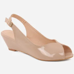 Women "MARTHA" Matt Finish Buckel Fastening Wedge Heel Sandals