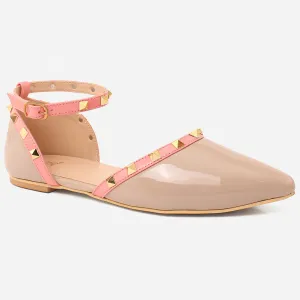 Women "REVONA" Low Ankle Strap Flats Shoes