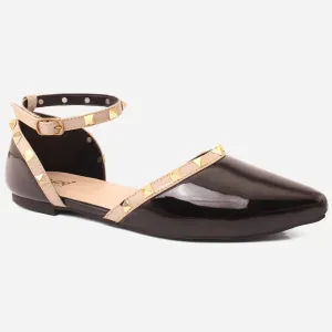 Women "REVONA" Low Ankle Strap Flats Shoes