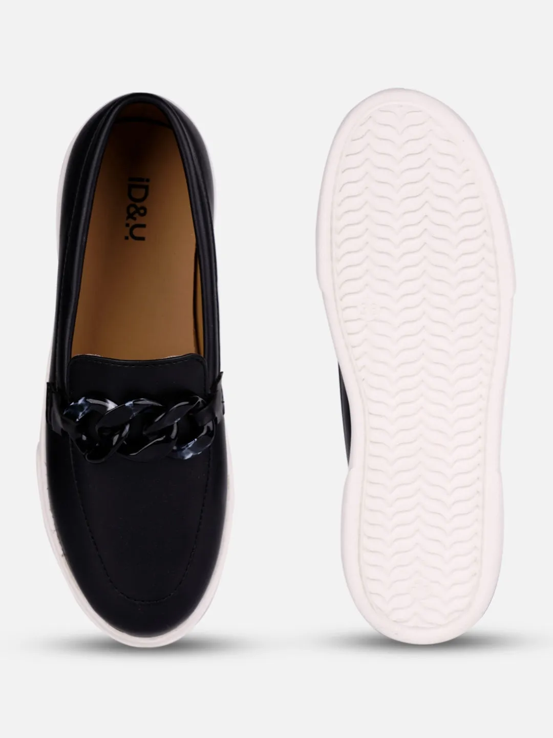 Women's Black Casual Slip On (IU1018)
