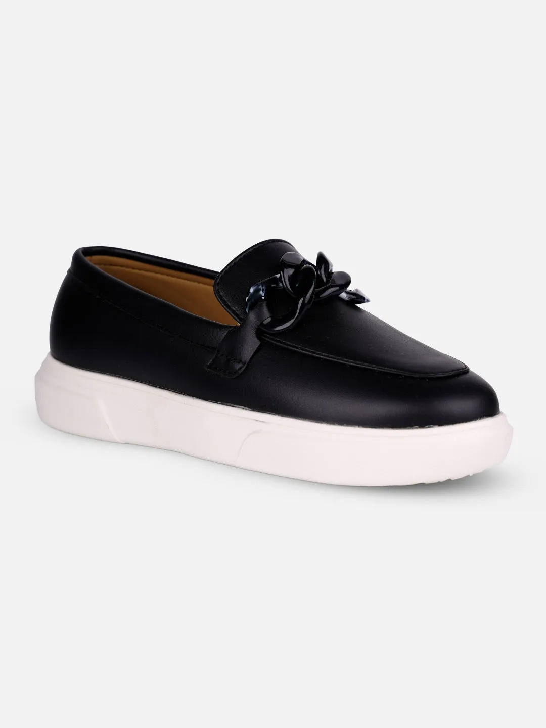 Women's Black Casual Slip On (IU1018)