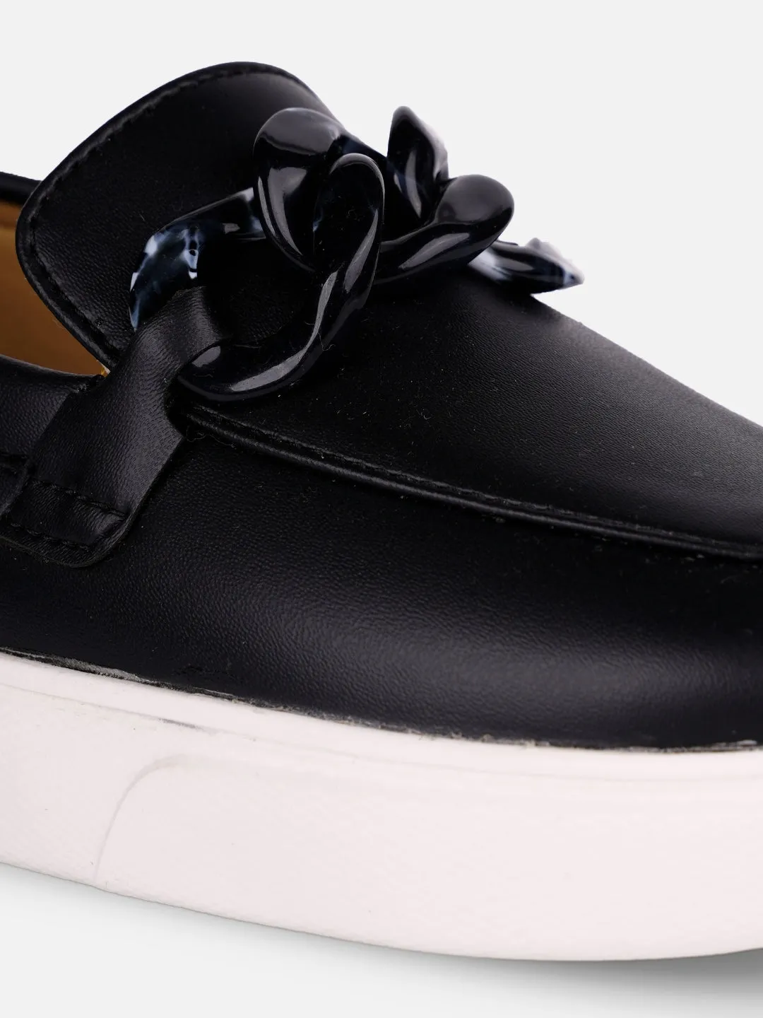 Women's Black Casual Slip On (IU1018)
