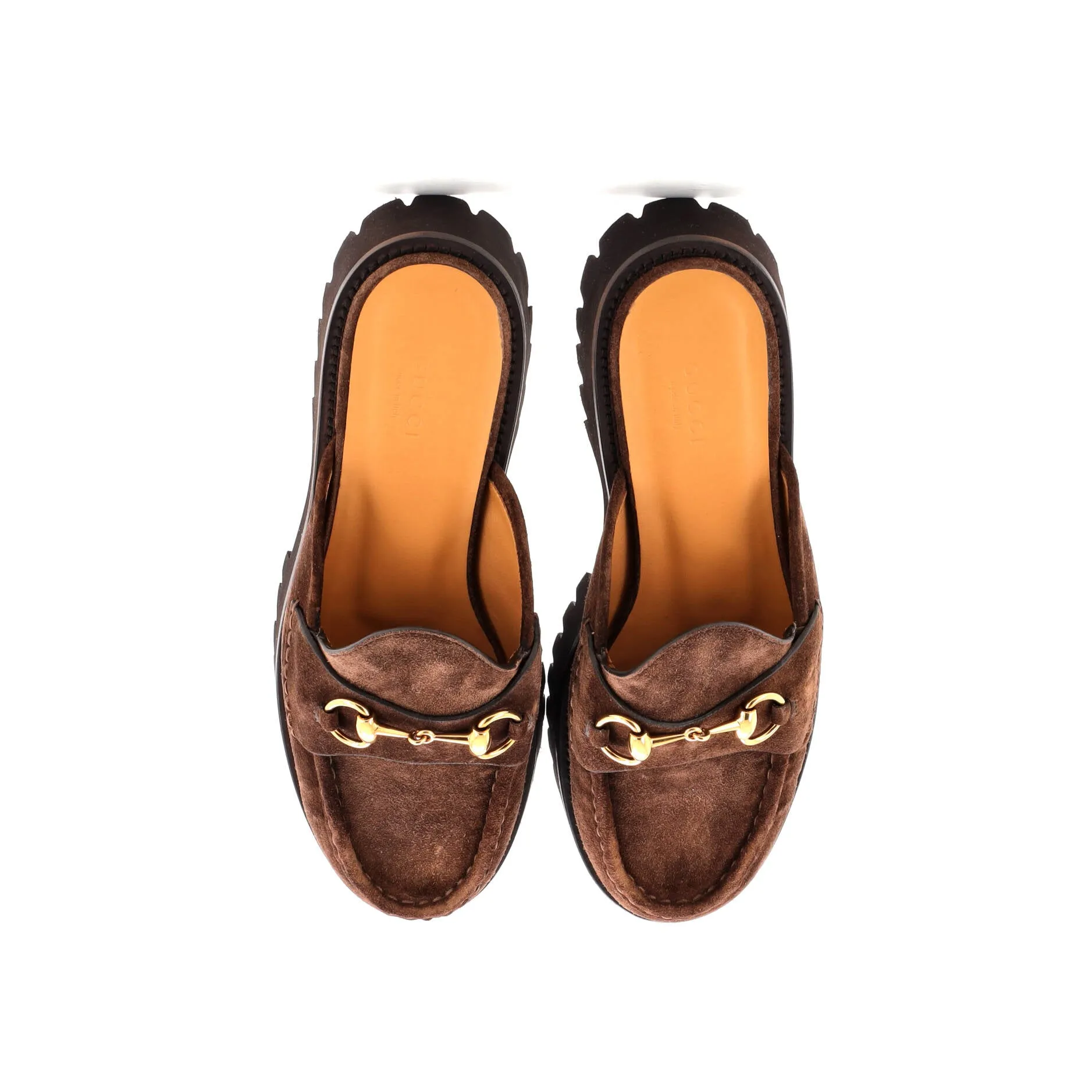 Women's Horsebit Flatform Mules Suede