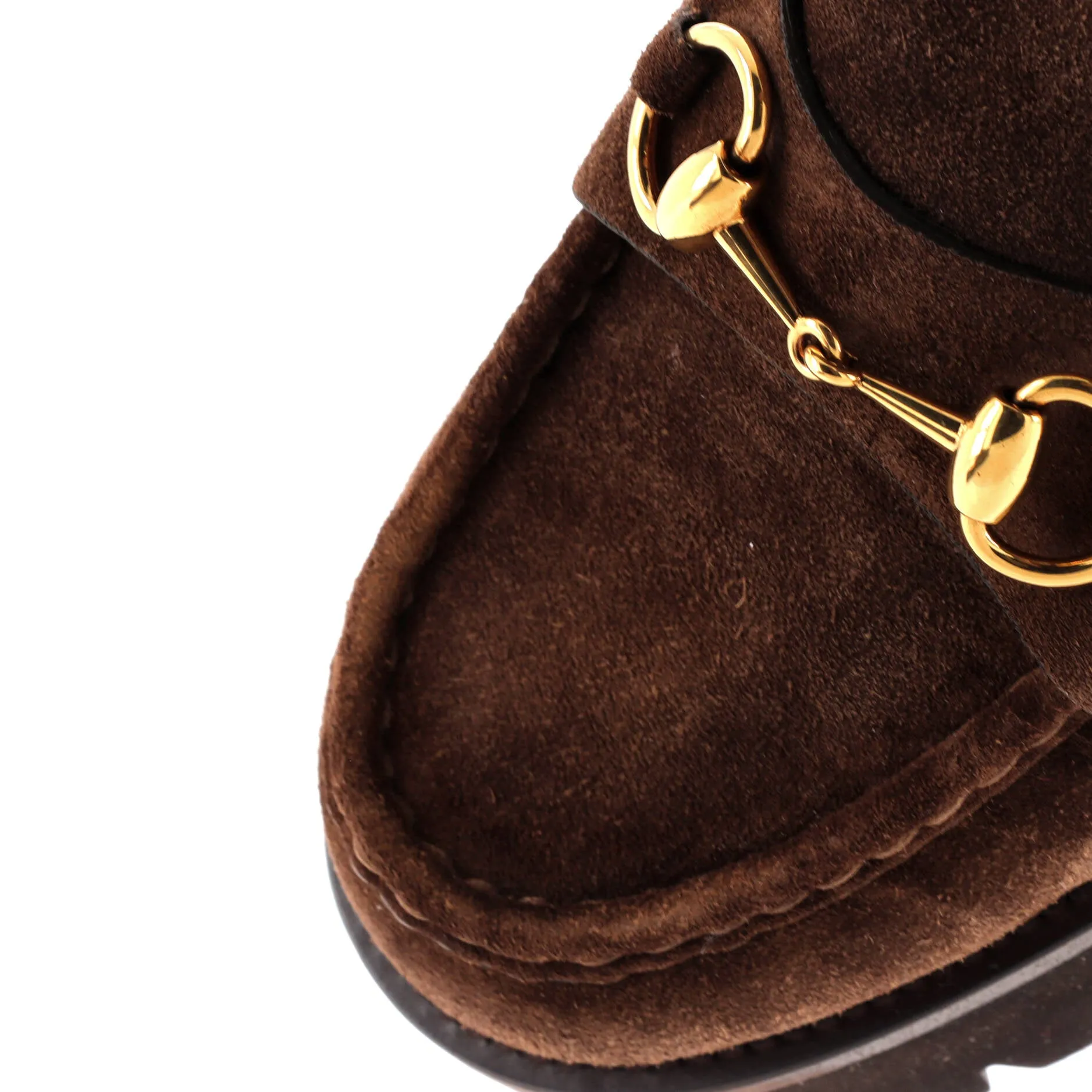 Women's Horsebit Flatform Mules Suede