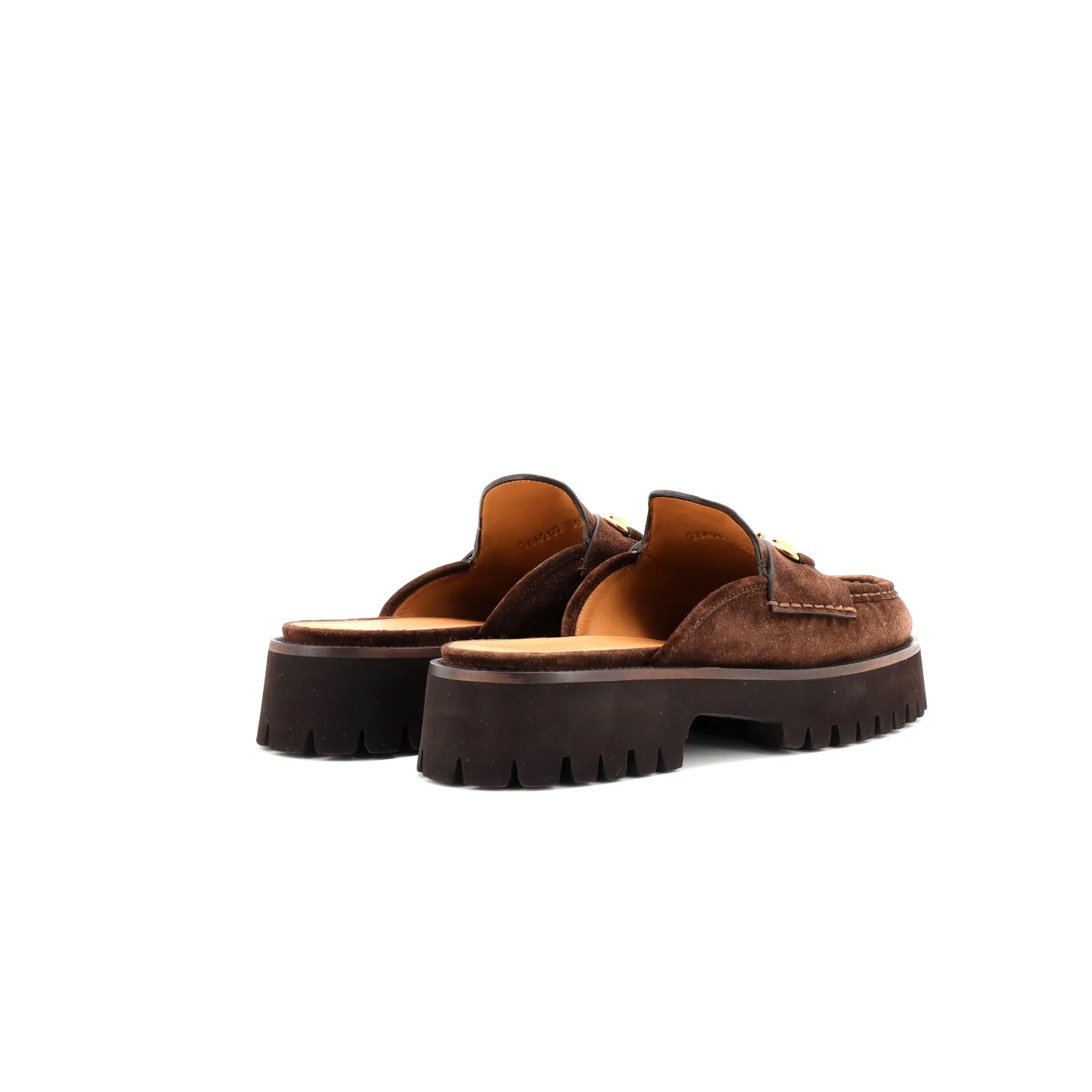 Women's Horsebit Flatform Mules Suede
