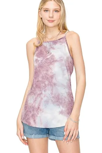 Women's Tank Casual Halter Spaghetti Strap Flowy Printed Vest Shirts Sleeveless Summer Tee Blouses