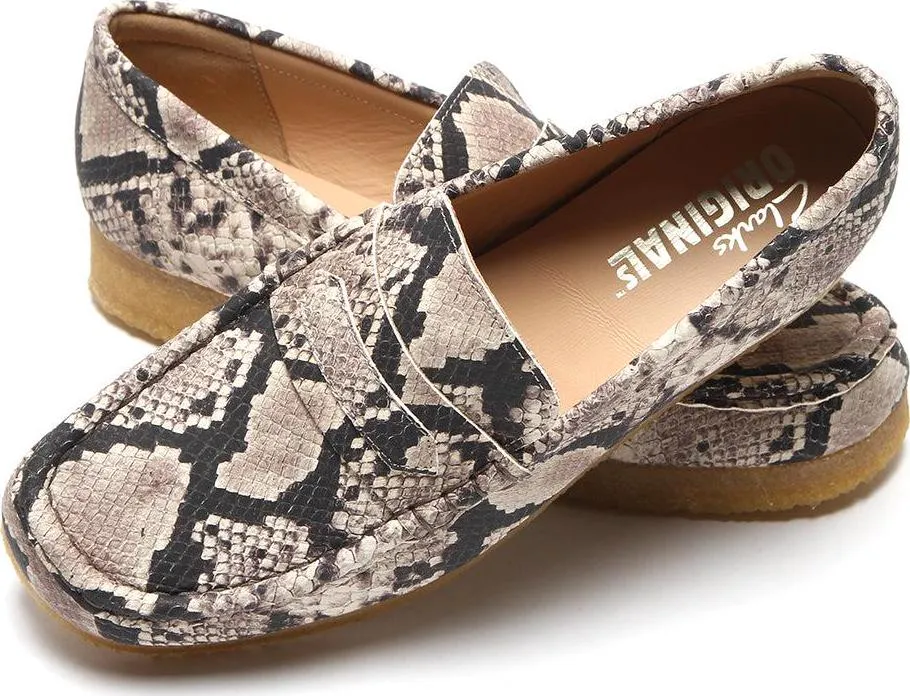 Women's Wallabee Loafer Grey Snake Leather