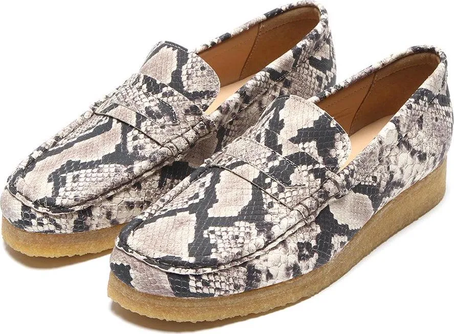 Women's Wallabee Loafer Grey Snake Leather